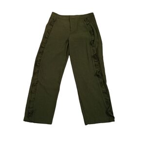 Shinestar Gold Forest Green Double Edge Ruffled Pants Size M